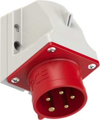PCE Wall mounted plug 5x16A (3P+N+PE) 6h IP44 red 515-6 | Elektrika.lv