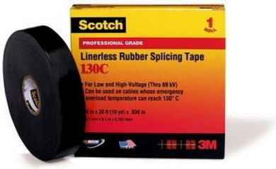 3M Linerless ruber splicing tape 38mm x 9,1m 80610833412 - 130C | Elektrika.lv