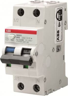 ABB 2P C 10A 30mA Residual Current Circuit Breaker with Overcurrent Protection (RCBO) DS201 C10 AC30 2CSR255080R1104 | Elektrika.lv