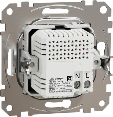 Schneider Electric USB socket 2XUSB (A+A) 2,1A 12W aluminium Sedna Design SDD113401 | Elektrika.lv