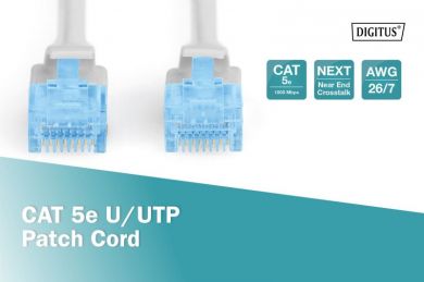 Digitus  Patch Cable CAT5e U-UTP, PVC AWG 26/7, 5 m, pilka DK-1512-050 | Elektrika.lv