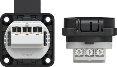 PCE Socket outlet with protective contact 50x50 fb IP54 rear (black) 104-0S | Elektrika.lv
