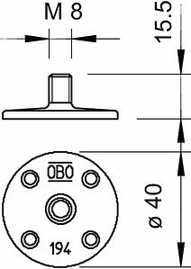 Obo Bettermann Bonding base, M8, 194 5207258 | Elektrika.lv