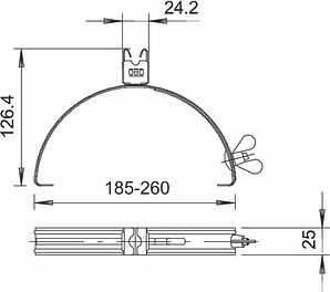 Obo Bettermann Roof conductor holder for ridge tiles, 185−260 mm, Rd 8 mm, 132 VA 5202833 | Elektrika.lv