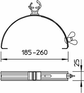 Obo Bettermann Roof conductor holder for ridge tiles, 185&minus;260 mm, Rd 8&minus;10, 132 K-VA 5202515 | Elektrika.lv