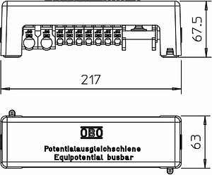 Obo Bettermann Шина уравнивания потенциалов для монтажа в помещении 1801 VDE 5015650 | Elektrika.lv