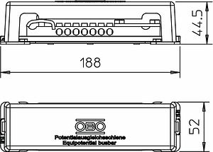 Obo Bettermann Equipotential busbar 1809 with plastic base plate 7x25m 5015073 | Elektrika.lv