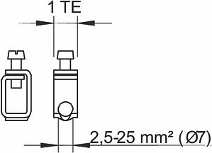 Obo Bettermann Клемма для подключения круглого проводника до 25 мм² к шине 1801 VDE, 2.5−25 мм², 1801 RK25 5015758 | Elektrika.lv