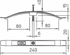 Obo Bettermann 2033 Spring clamp 2x8 NYM3x1.5 PA light gray 2205033 | Elektrika.lv