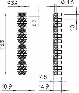 Obo Bettermann 74/CE LTF OBO 6 mm² series connectors, polypropylene 2056224 | Elektrika.lv