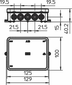 Obo Bettermann Junction box A18 125x100x40 mm with lid 2000410 | Elektrika.lv