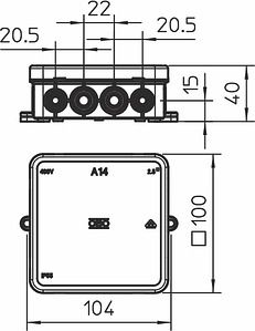 Obo Bettermann Распределительная коробка A14 100x100x40 мм с крышкой 2000378 | Elektrika.lv