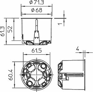 Obo Bettermann Cavity wall box HV 60 &Oslash;68x61 mm 2003442 | Elektrika.lv