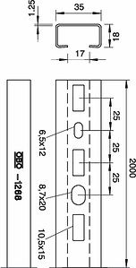 Obo Bettermann CM3518 montāžas profils 35x18mm L=2m 1104500 | Elektrika.lv
