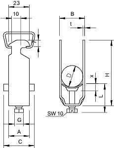 Obo Bettermann 16-22mmelectro-galvanised, DIN EN ISO 1461Mild steel, St 1160222 | Elektrika.lv