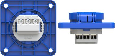 PCE Socket outlet with protective contact 75x75 nat IP54 side (blue) 105-8BS | Elektrika.lv