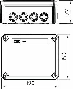 Obo Bettermann T160ED Fireproof junction box 190x150x77 mm with lid 7205536 | Elektrika.lv