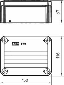 Obo Bettermann T100 E 4-5 Fireproof junction box 151x117x67 mm with lid 7205510 | Elektrika.lv