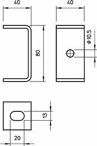 Obo Bettermann Ceiling bracket 80x40, DB FT 6356109 | Elektrika.lv