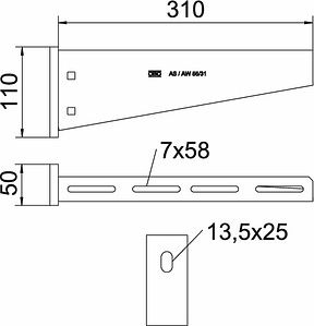 Obo Bettermann B310mmelectro-galvanised, DIN EN ISO 1461Mild steel, St 6418570 | Elektrika.lv