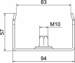Obo Bettermann B100mmelectro-galvanised, DIN EN ISO 1461Mild steel, St 6358752 | Elektrika.lv