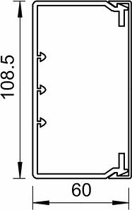 Obo Bettermann Cable duct 60x108.5x2000mm, white, WDK60110RW 6191215 | Elektrika.lv
