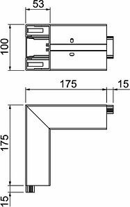 Obo Bettermann Outer corner for device mounting channel Rapid 45-2 type GK-53100, white, GK-A53100RW 6113040 | Elektrika.lv