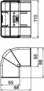 Obo Bettermann Outer corner for devices mounting channel Rapid 45-2 type GK-53100, white, GK-AH53100RW 6113050 | Elektrika.lv