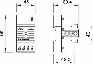 Obo Bettermann Pārsprieguma novadītājs Compact 255 V, V10 COMPACT 255 5093380 | Elektrika.lv