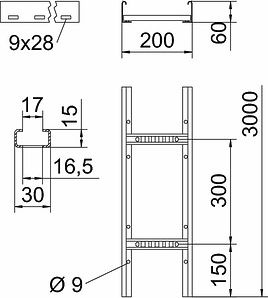 Obo Bettermann Cable ladder 60x200x3000 LCIS 620 L=3m 6209610 | Elektrika.lv