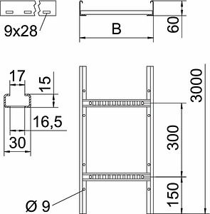 Obo Bettermann Cable ladder LCIS, 60x300x3000, LCIS 630 3 FS 6209612 | Elektrika.lv