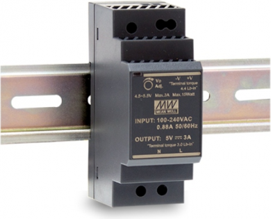 Mean Well impulsa barošanas bloks 24VDC 1.5A uz DIN sliedi HDR-30-24 | Elektrika.lv