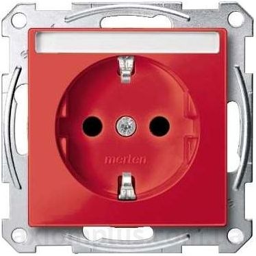 Schneider Electric Socket outlet with marking label, red Merten SystM MTN2302-0306 | Elektrika.lv
