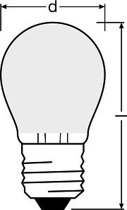 LEDVANCE LED лампочка  2,5W E27 827 LEDPCLP25 4058075288027 | Elektrika.lv