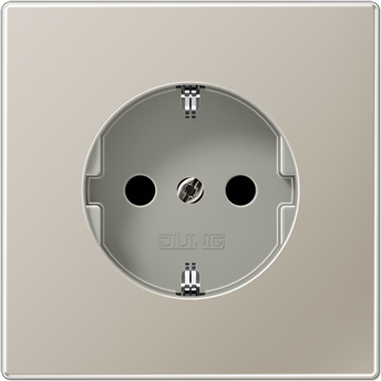 Jung Metal socket outlet 16A/250V, grounded, with child protection, screwless, stainless steel, LS ES1520KI | Elektrika.lv