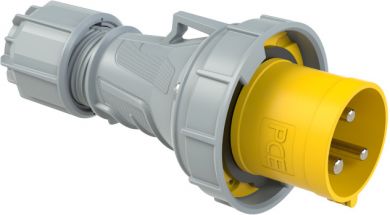 PCE CEE Industrial Plug 3x63A (2P+PE) 4h IP67 POWER TWIST yellow/grey 033-4 | Elektrika.lv