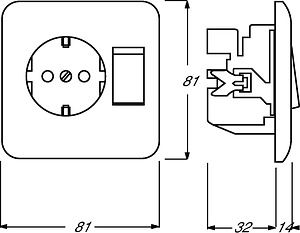 ABB Socket outlet with switch, white 4310/6EUJ-214 2CKA001611A0169 | Elektrika.lv