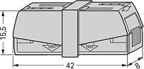 Wago Соединитель для электропитания 2.5mm2, серый 224-201 | Elektrika.lv