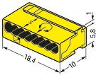 Wago MICRO PUSH WIRE connector 8-conductor terminal block, yellow 243-508/5 | Elektrika.lv