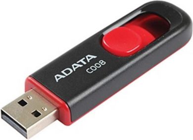 Adata USB flash C008 32 GB, USB 2.0, Black/Red AC008-32G-RKD | Elektrika.lv