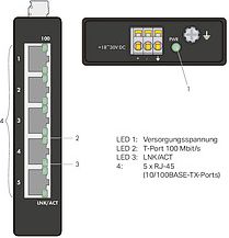 Wago 5-Port Eco Switch 100BASE-TX 852-111 | Elektrika.lv
