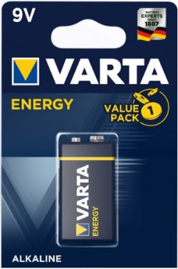 VARTA Baterija 4122/1 9V ENERGY Alkaline 6F22 04122 | Elektrika.lv