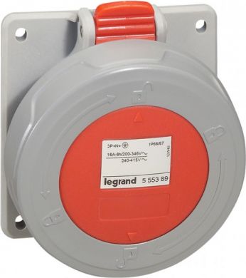 Legrand Panel mounting socket P17 - IP66/67 - 380/415 V~ - 16 A - 3P+N+E 555389 | Elektrika.lv