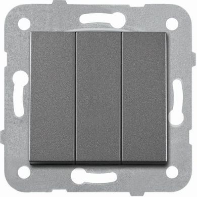 VIKO by Panasonic 3-кл. выключатель, темно-серый, Novella 92105468 | Elektrika.lv