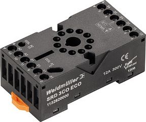 Weidmuller DRR, Relay socket, Number of contacts: 3, CO contact, Continuous current: 12 A, Screw connection 1132820000 | Elektrika.lv