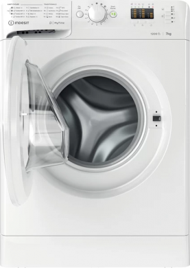 Indesit INDESIT | Washing machine | MTWA 71252 W EE | Energy efficiency class E | Front loading | Washing capacity 7 kg | 1200 RPM | Depth 54 cm | Width 59.5 cm | Display | LED | White MTWA 71252 W EE