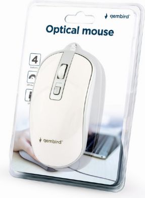 Gembird Компьютерная мышь, С проводом, USB, Белая MUS-4B-06-WS | Elektrika.lv