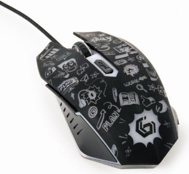Gembird Gaming computer mouse, Wired USB 2.0, Black MUS-6B-GRAFIX-01 | Elektrika.lv