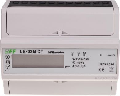 F&F Elektroenerģijas skaitītājs 3F LE-03M CT 3x230V Modbus RTU RS-485 LE-03M CT | Elektrika.lv