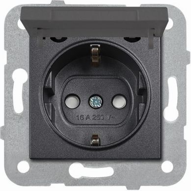 VIKO by Panasonic Socket outlet insert with lid (Shuko) black Novella 92105512 | Elektrika.lv